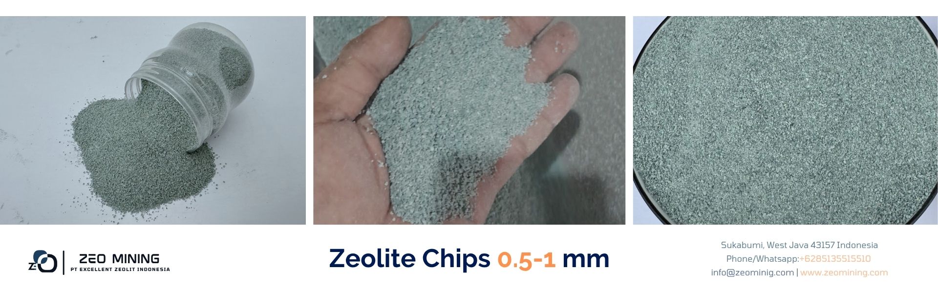 Natural Zeolite Chips No.1 0.5-1 mm| PT Excellent Zeolite Indonesia