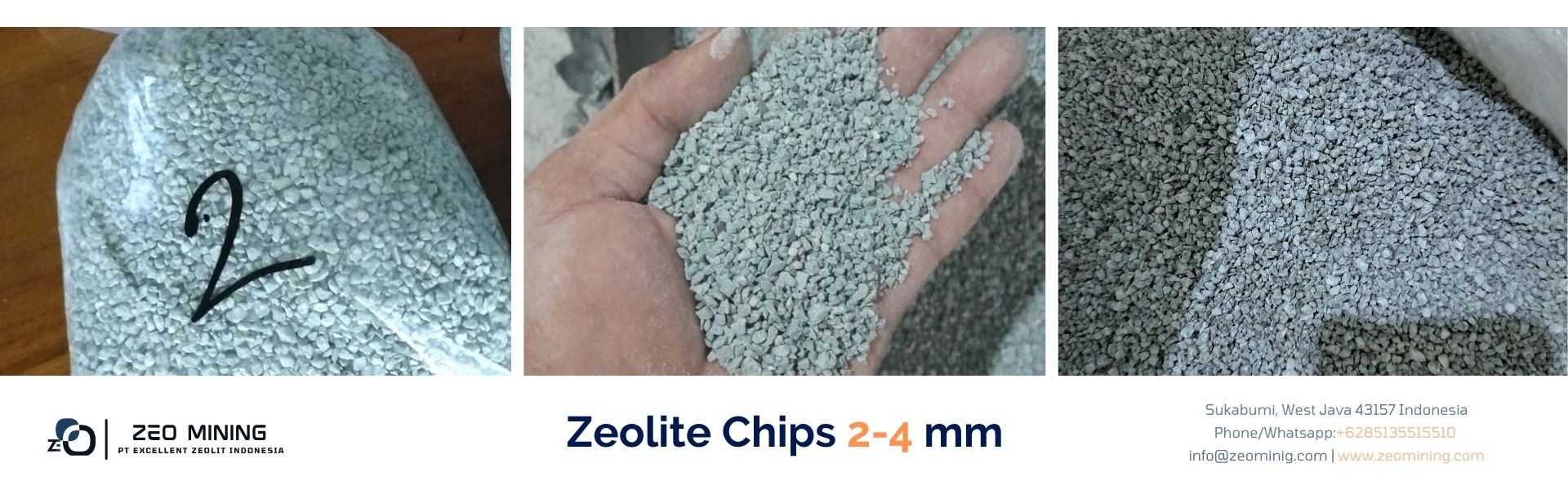 Natural Zeolite Chips No.2 2-4 mm| PT Excellent Zeolite Indonesia