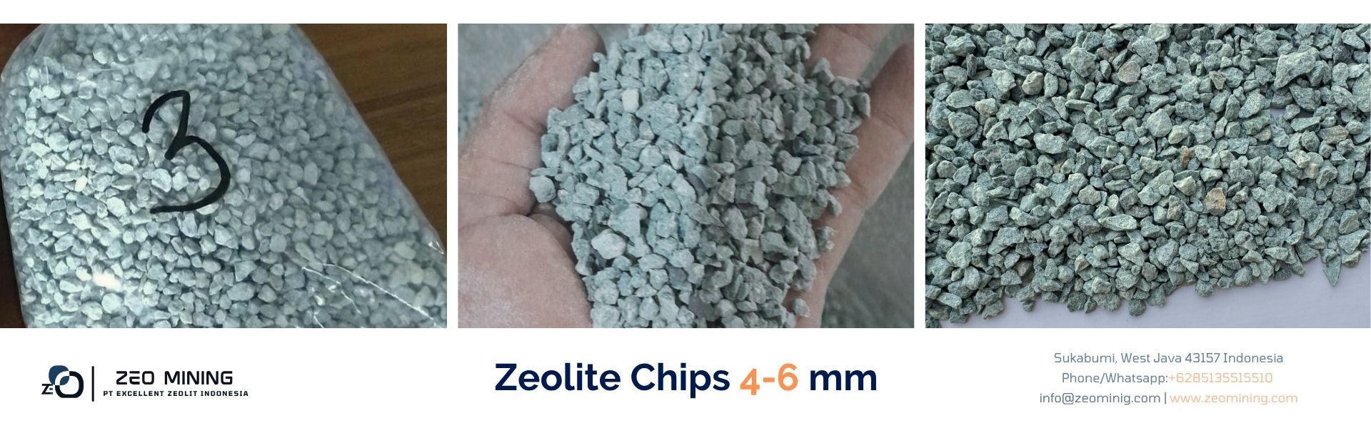 Natural Zeolite Chips No.3 4-6 mm | PT Excellent Zeolite Indonesia