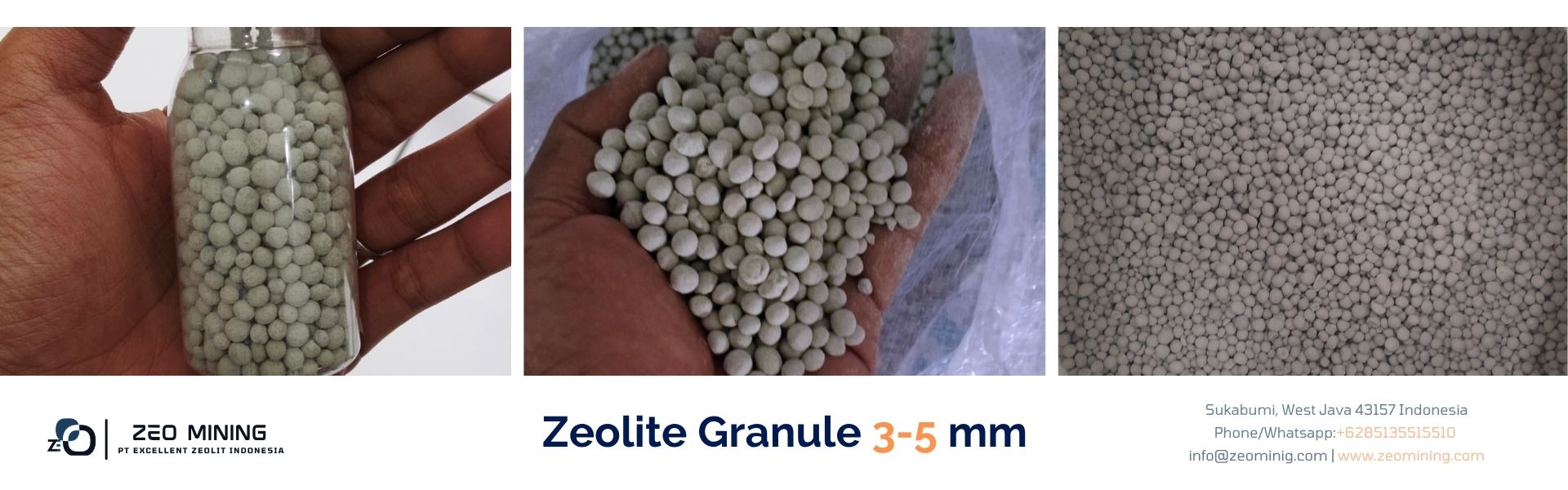 Natural Zeolite Granule 3–5 mm | PT Excellent Zeolite Indonesia