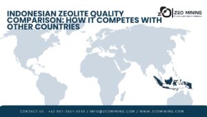 Indonesian zeolite quality comparison chart with Turkey, China, U.S., and Japan