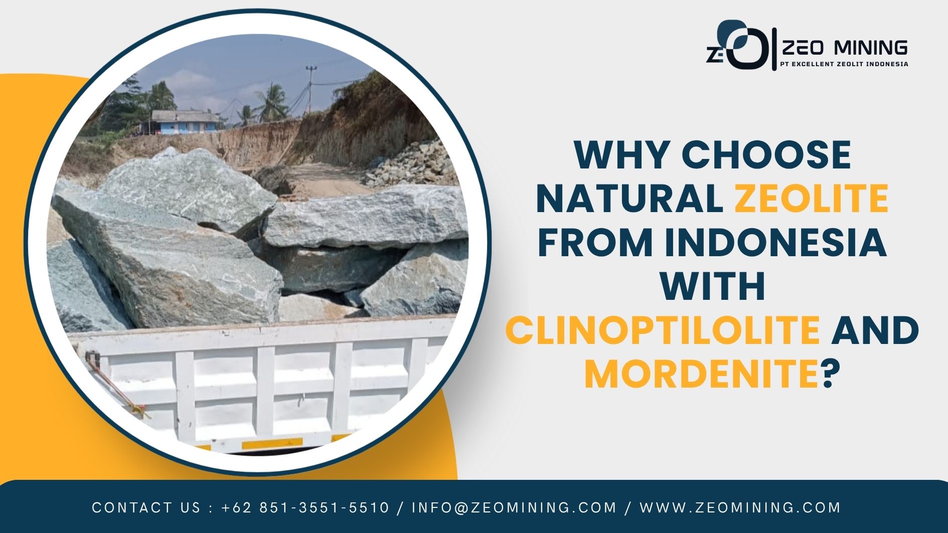 Natural zeolite from Indonesia rich in clinoptilolite and mordenite, widely used for agriculture, fertilizer, and feed applications.