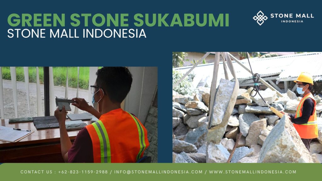 Indonesian natural stone exports including Green Sukabumi Stone, Onyx, and Petrified Wood