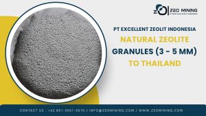 Natural Zeolite Granules 3–5 mm supplied to a customer in Thailand by PT Excellent Zeolit Indonesia.
