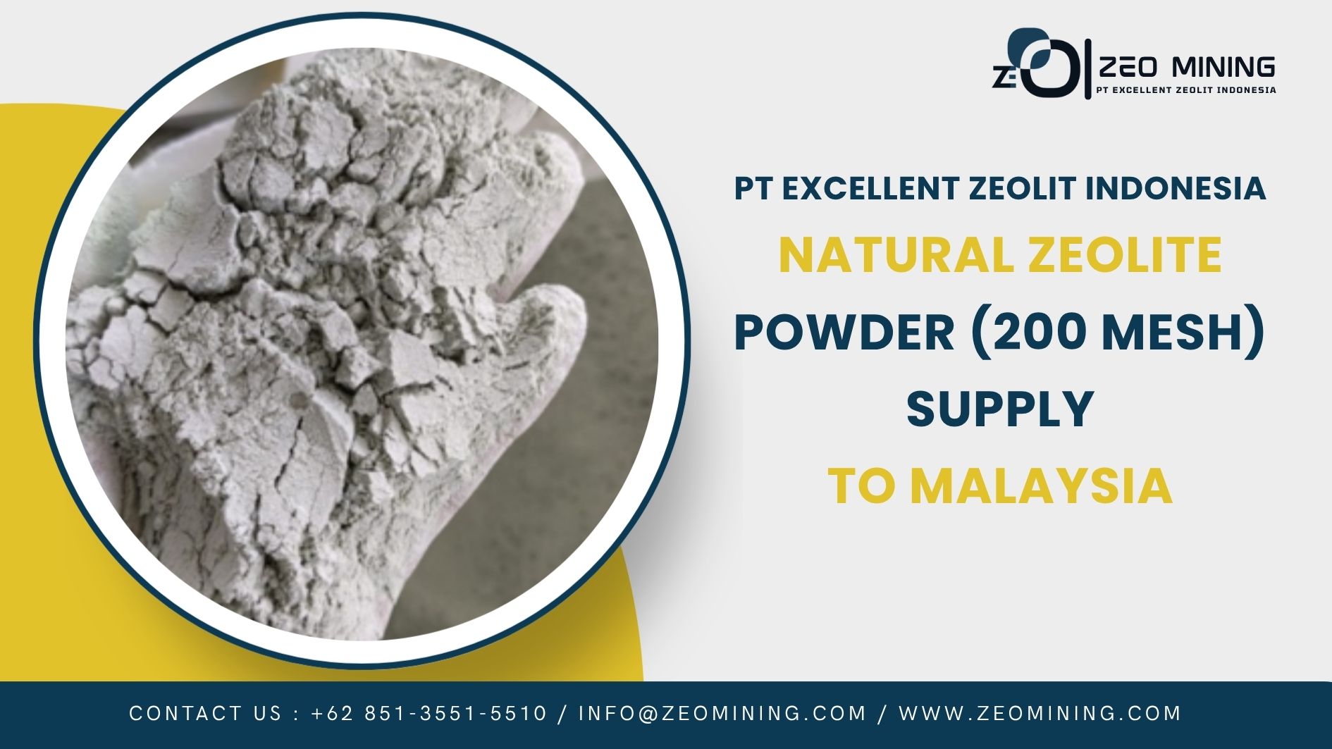 Natural Zeolite Powder 200 Mesh supplied to a manufacturer in Malaysia by PT Excellent Zeolit Indonesia.
